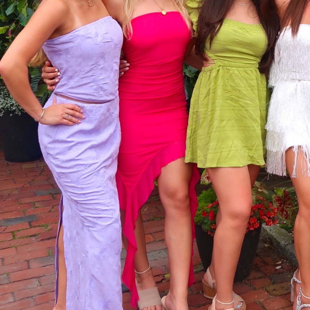 Pink midi dress